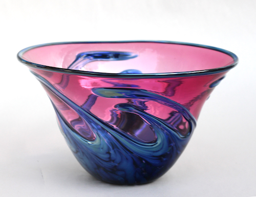 Click to view detail for DB-1085 Bowl-Cranberry Lily Pad 8x8x7 $150